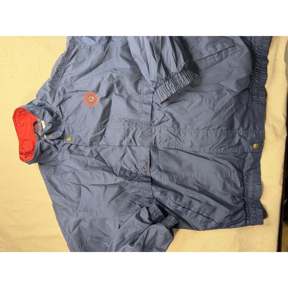 Vintage Head Jacket Mens Large Blue Windbreaker Full Zip Lined Elastic Waist 90s